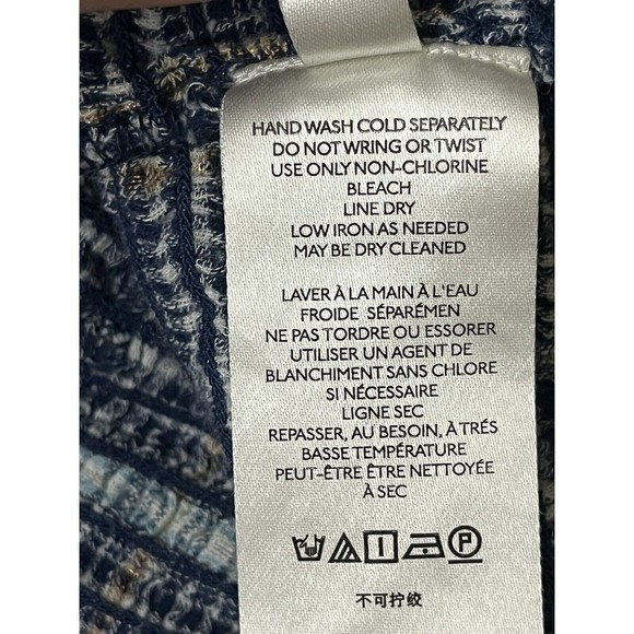 Pilcro Blue Metallic Plaid Smocked Bottom Jessie Halter Top M Beach Boho - Picture 8 of 11